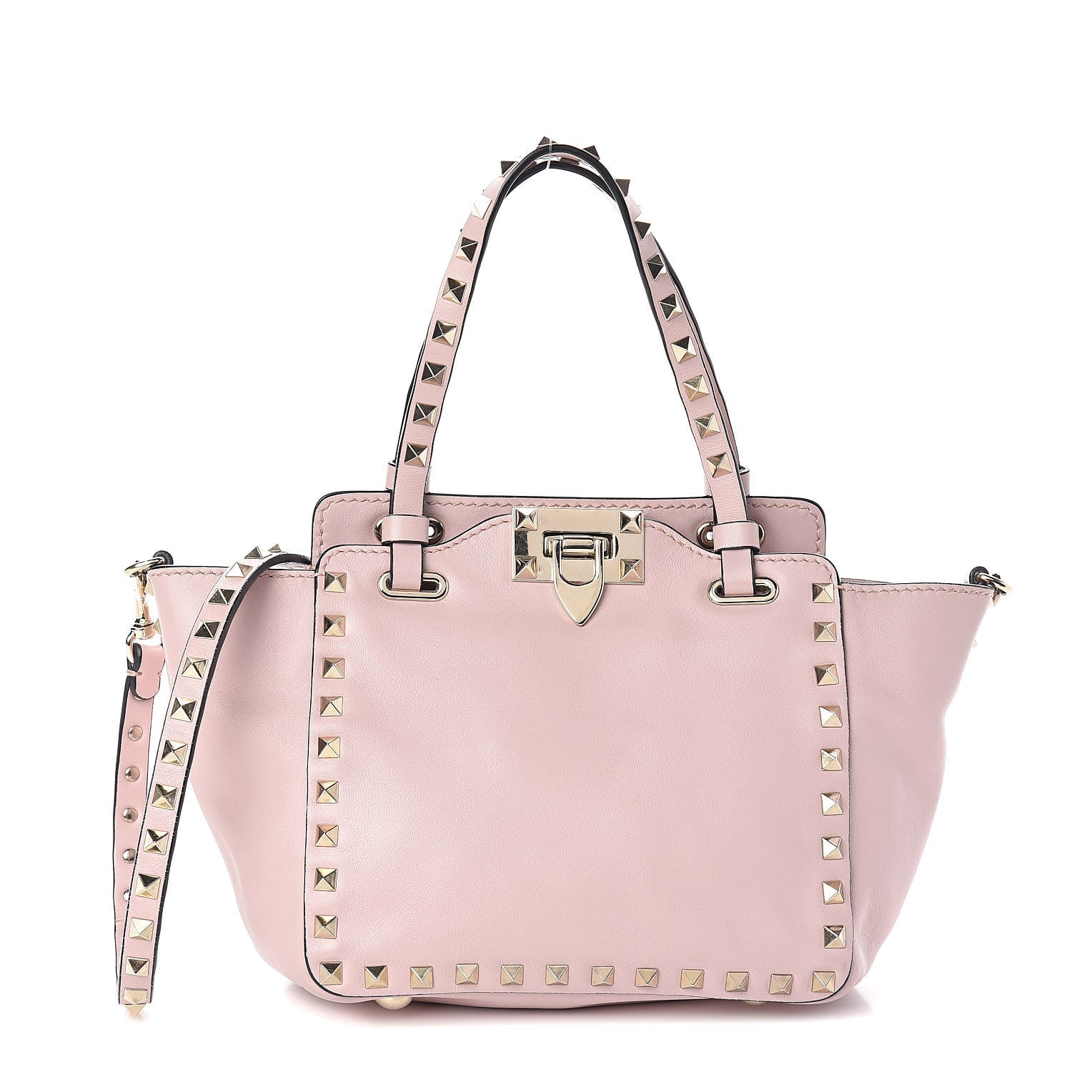 Valentino Garavani Vitello Mini Rockstud Tote Water Rose 1 of 9