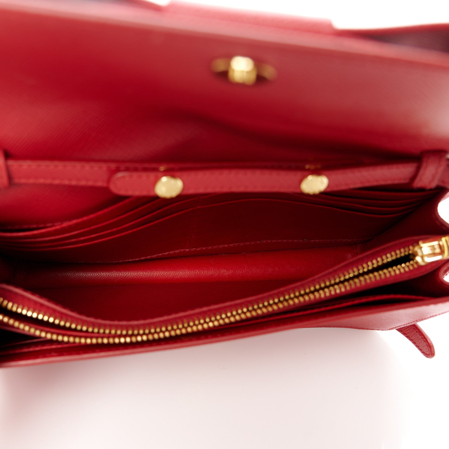 Prada Saffiano Fiocco Bow Flap Wallet Rosso 5 of 10