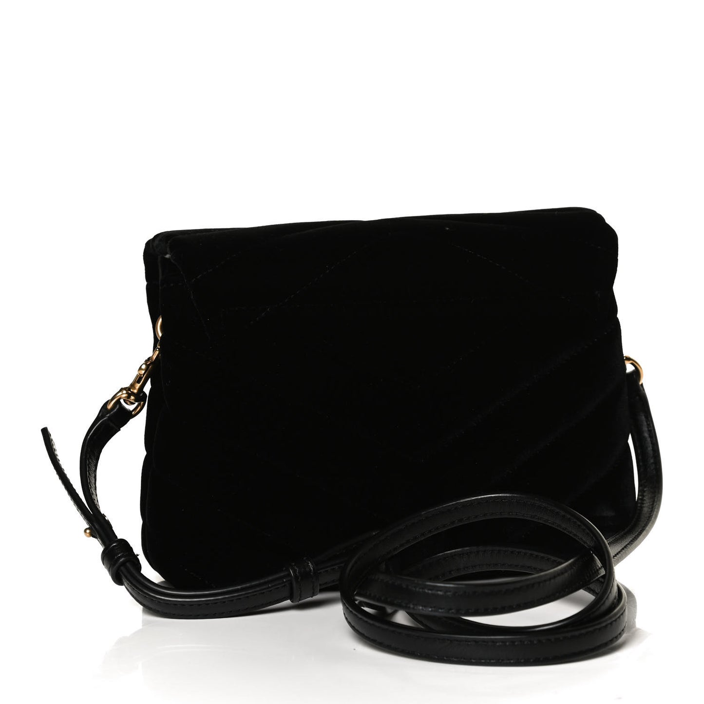 Velvet Y Quilted Monogram Toy Loulou Chain Satchel French Black
