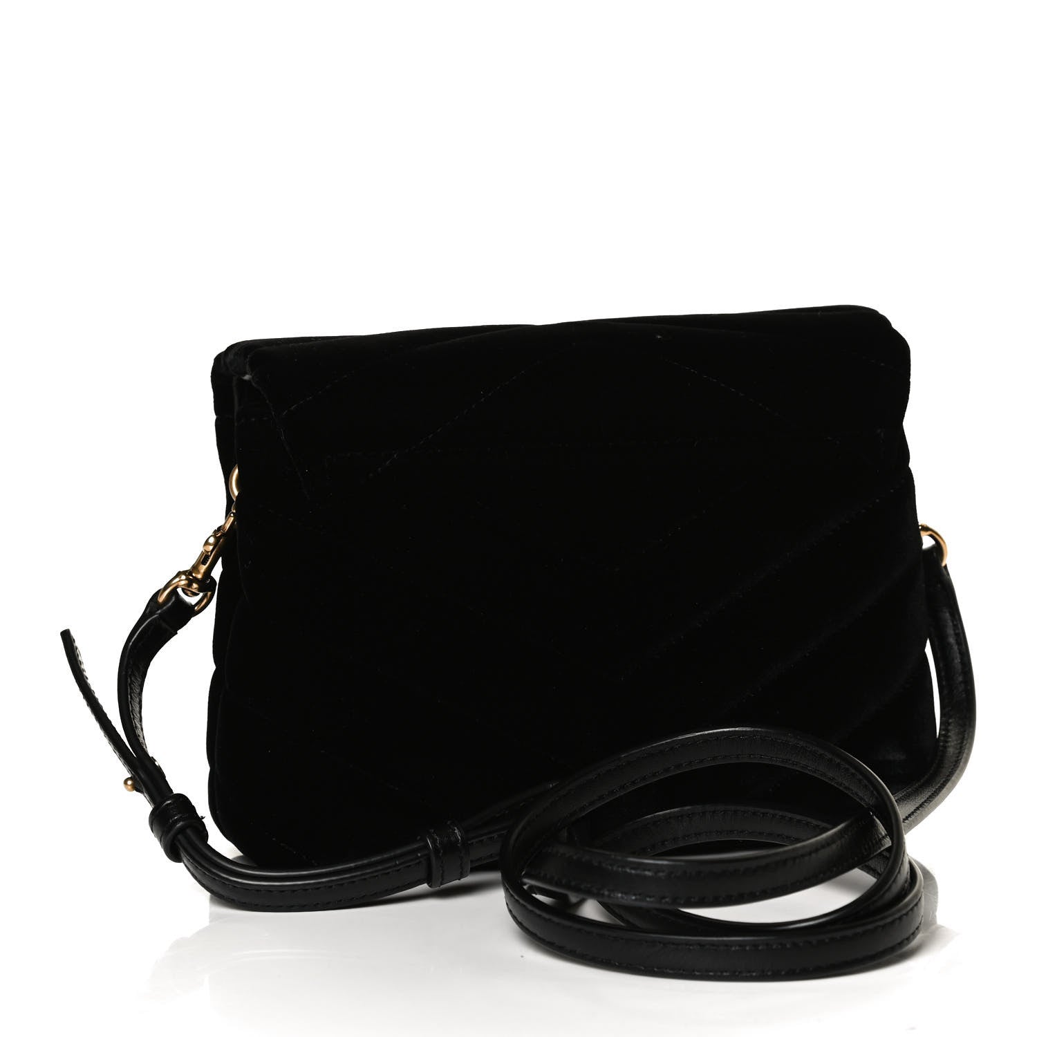 Saint Laurent Velvet Y Quilted Monogram Toy Loulou Chain Satchel French Black 3 of 13