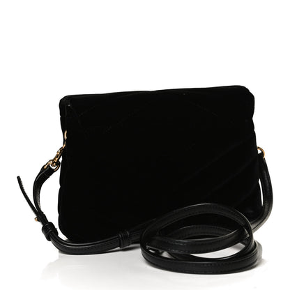 Saint Laurent Velvet Y Quilted Monogram Toy Loulou Chain Satchel French Black 3 of 13