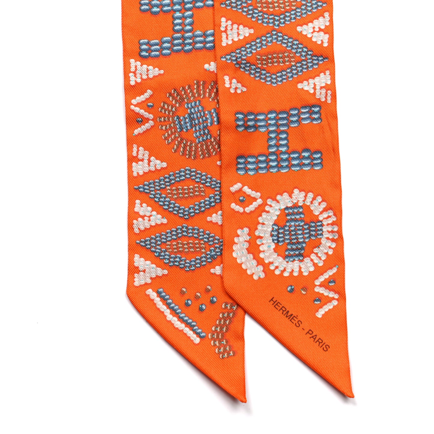 Silk Kelly En Perles Twilly Orange Bleu Gris Perle