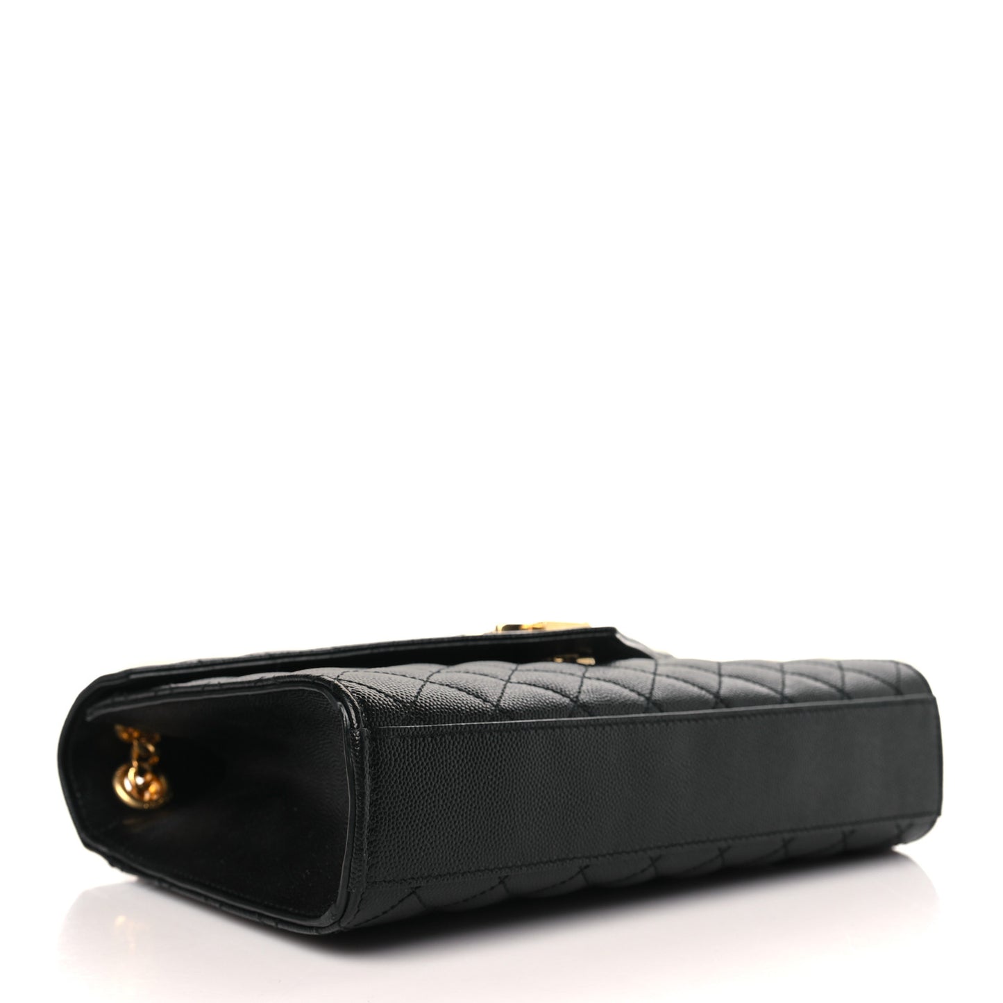 Grain De Poudre Textured Mixed Matelasse Triquilt Medium Monogram Satchel Black