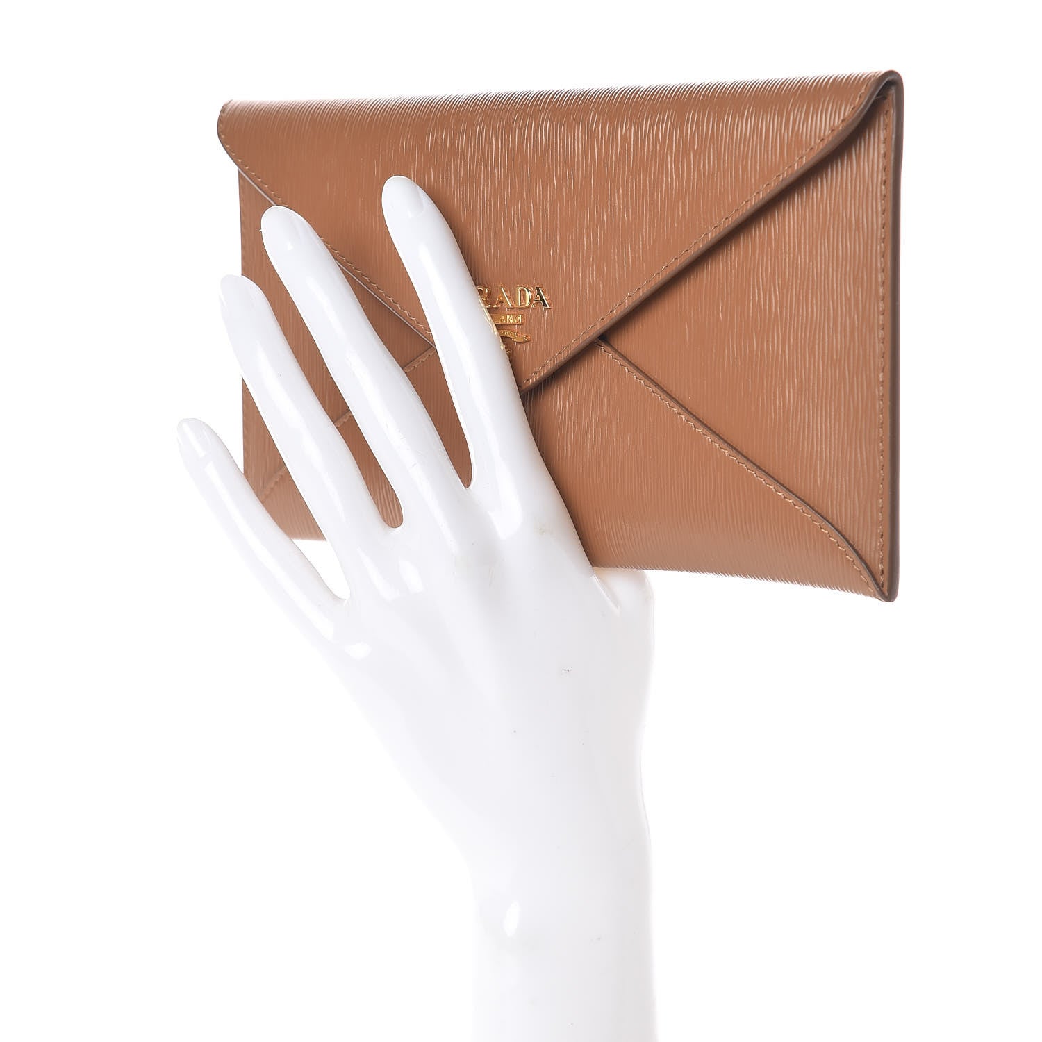 Prada Vitello Move Envelope Wallet Caramel 2 of 7
