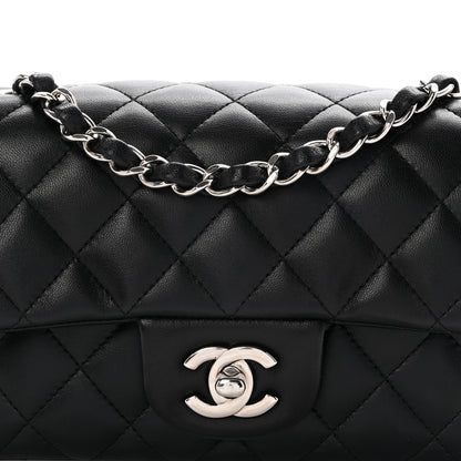 Chanel Lambskin Quilted Mini Rectangular Flap Black 8 of 10