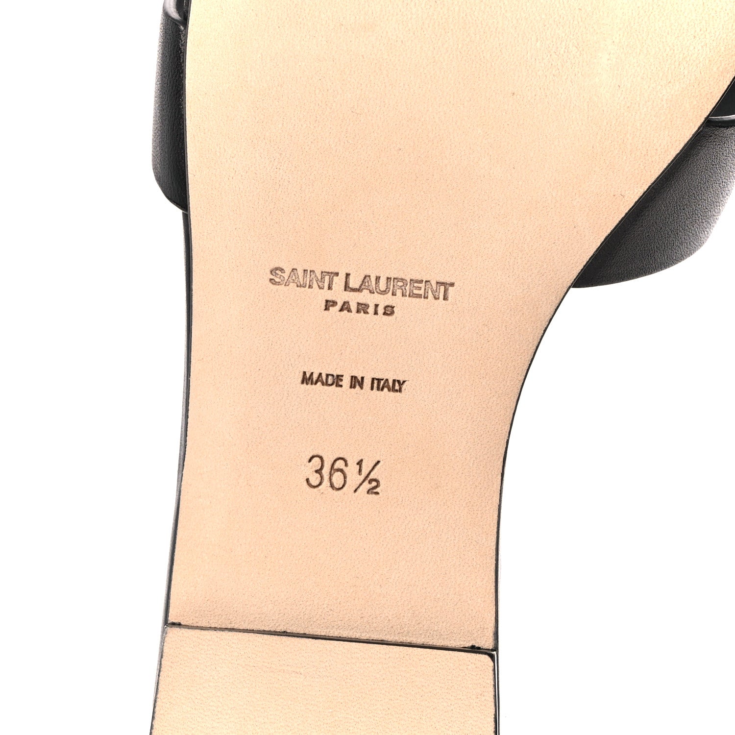 Saint Laurent Calfskin Tribute 05 Slide Sandals 36.5 Black 7 of 9