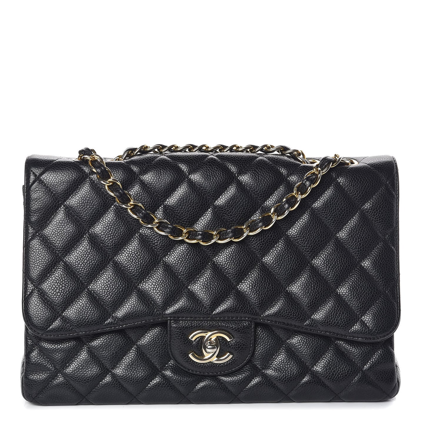 Caviar Quilted Jumbo Single Flap Black