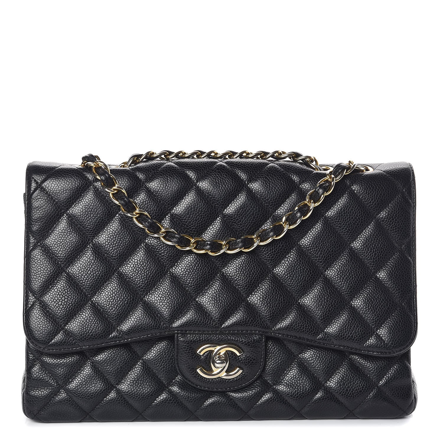 Chanel Caviar Quilted Jumbo Single Flap Black 1 of 14