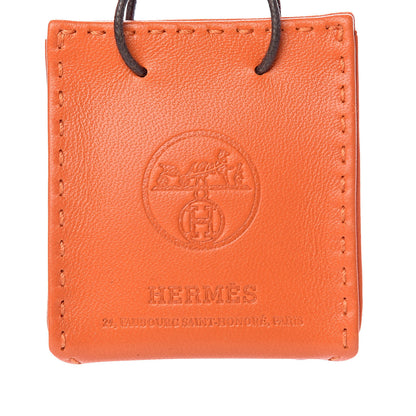 Hermes Milo Lambskin Swift Shopping Bag Charm Feu Gold 3 of 4