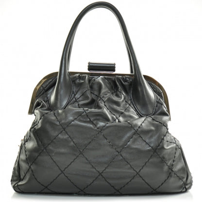 Chanel Lambskin Expandable Stitched Frame Top Bag Black 1 of 12