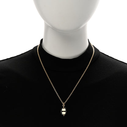 Hermes Metal Enamel Mini Maillon Pendant Necklace Black 2 of 7