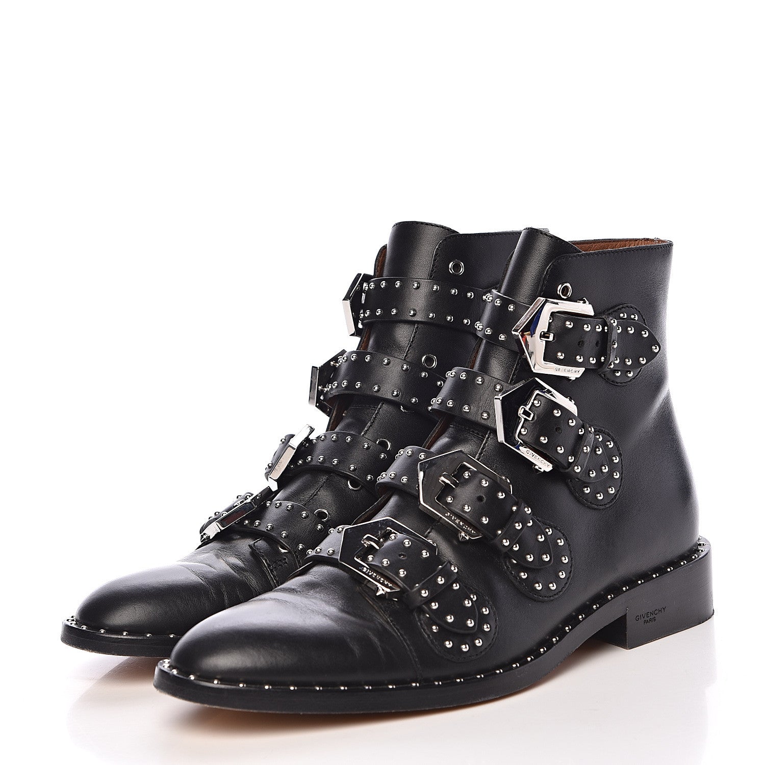 Givenchy Calfskin Studded Prue Buckle Bootie 38 Black 3 of 18