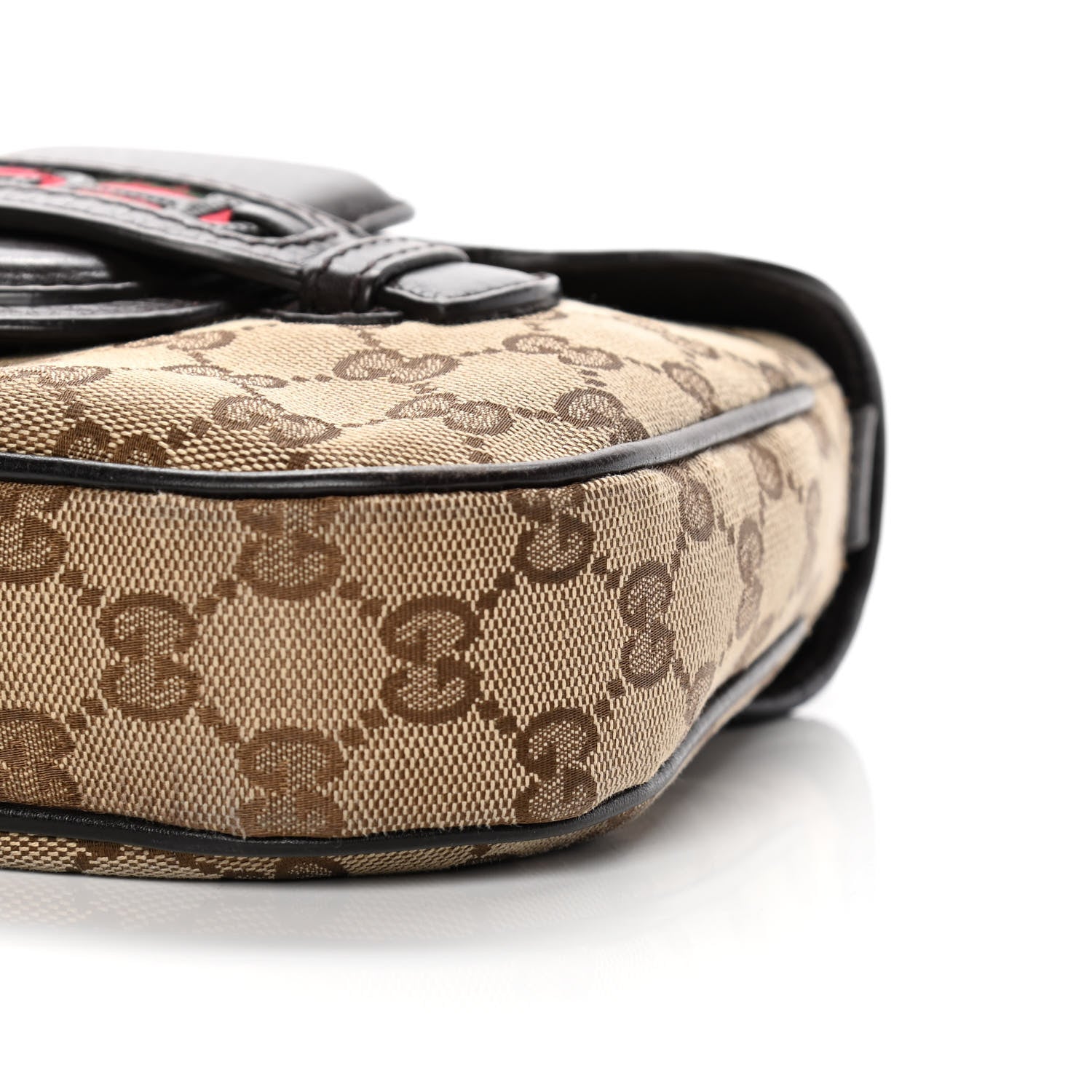 Gucci Monogram Pebbled Calfskin Web Small Dressage Shoulder Bag Dark Brown 11 of 15