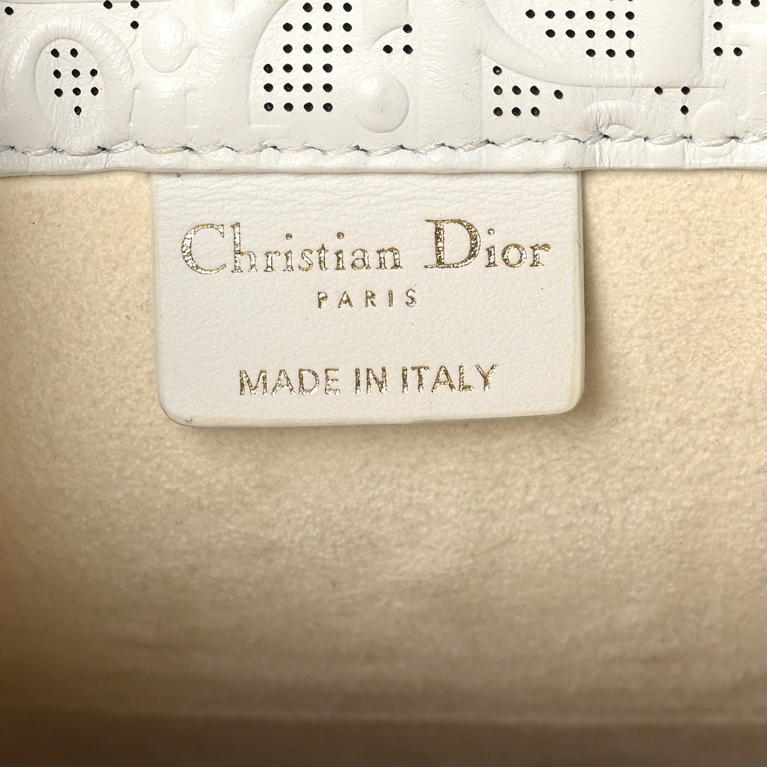 Christian Dior Calfskin Perforated Oblique Medium Book Tote White Blue 6 of 10