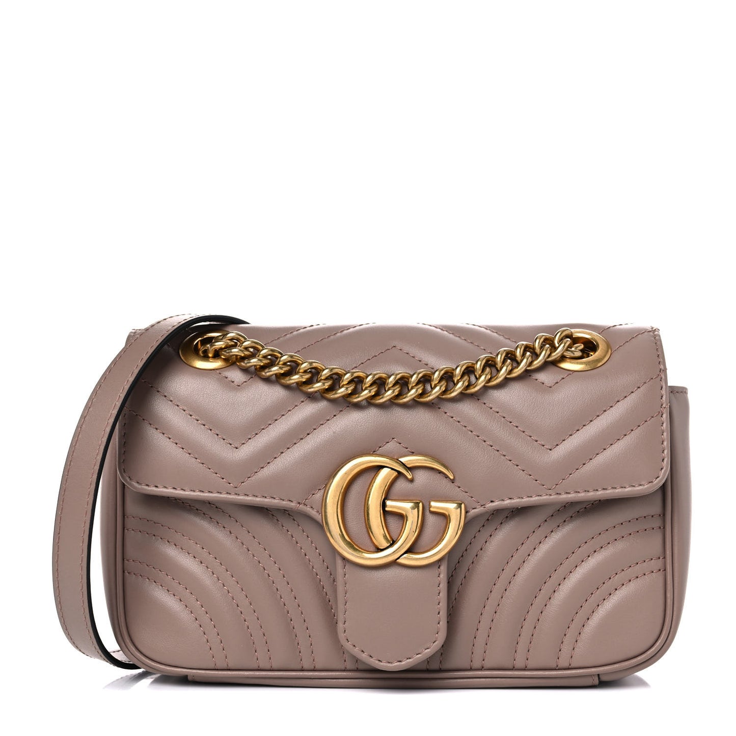 Calfskin Matelasse Mini GG Marmont Shoulder Bag Porcelain Rose