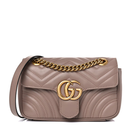 Gucci Calfskin Matelasse Mini GG Marmont Shoulder Bag Porcelain Rose 1 of 10