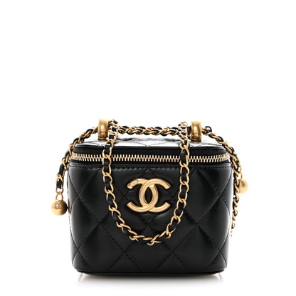 Chanel Calfskin Quilted Mini Perfect Fit Vanity Case With Chain Black 1 of 11