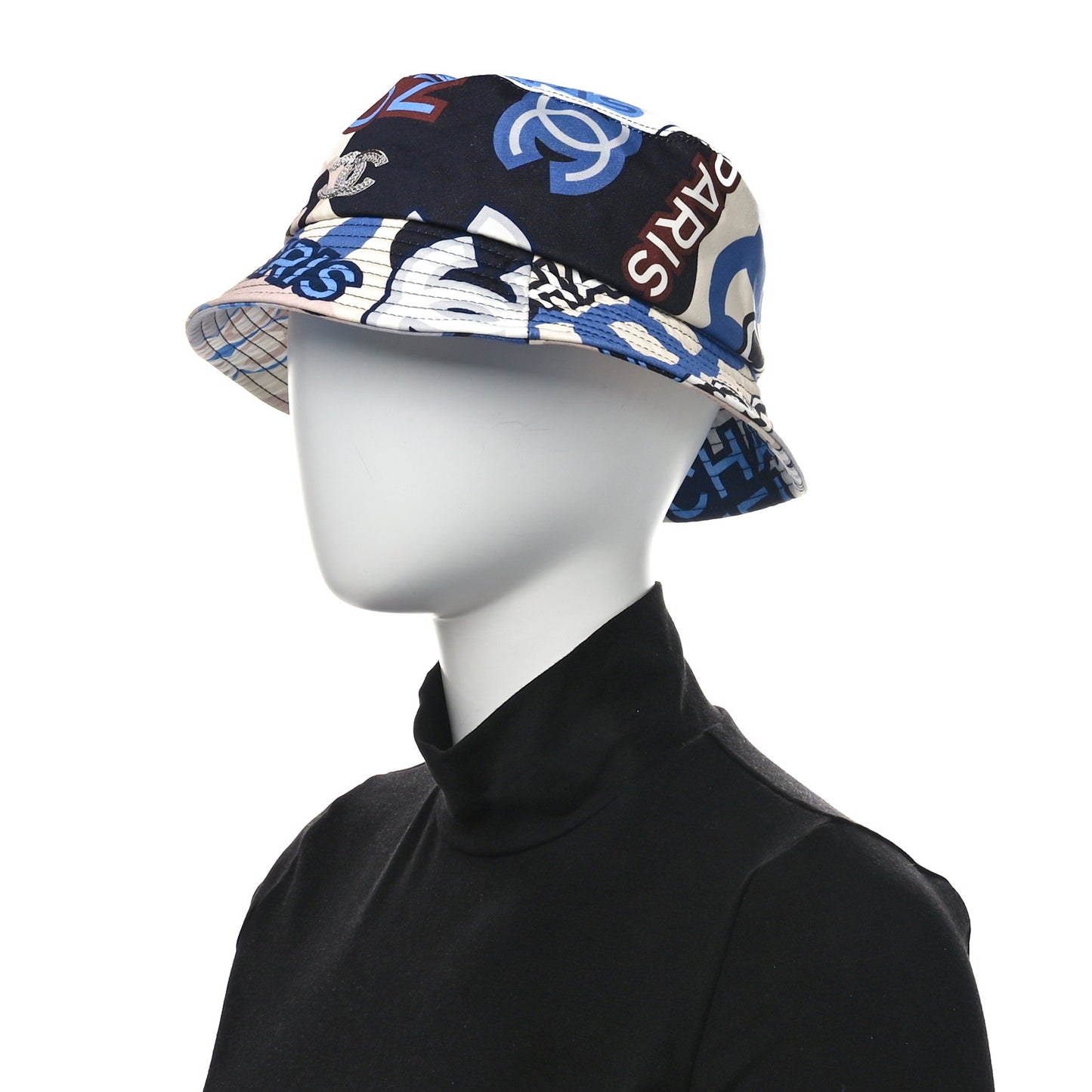 Cotton Sequin CC Cloche Bucket Hat L Navy Blue Black Beige