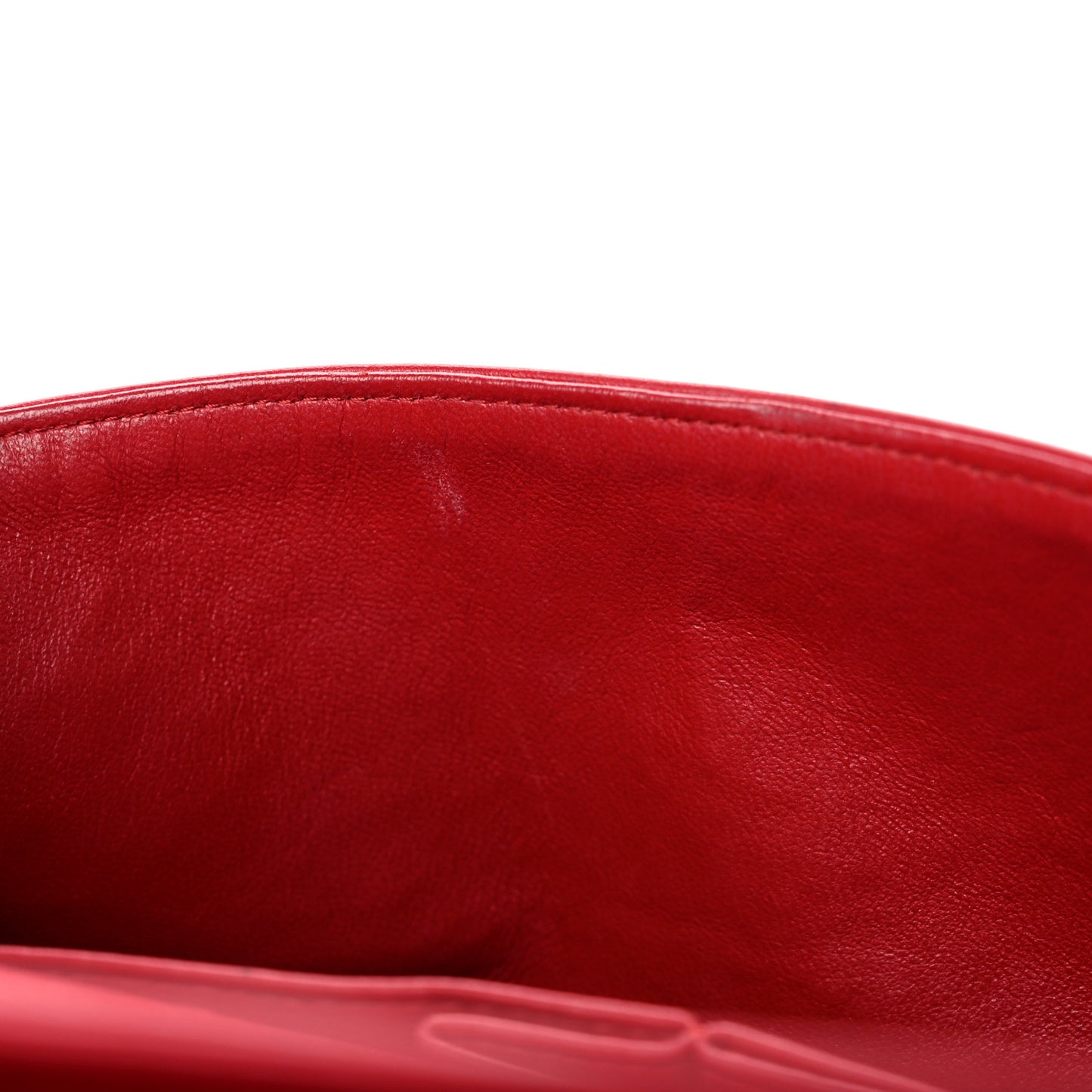 Lambskin Quilted Medium Double Flap Red