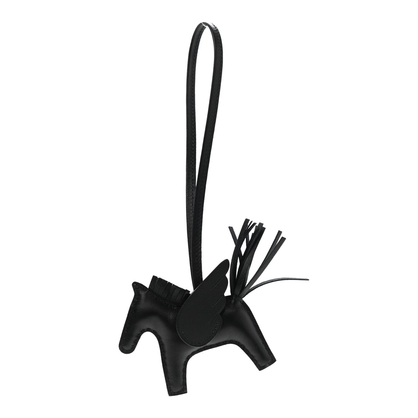 Milo Lambskin Grigri Rodeo Pegase Horse Bag Charm PM So Black