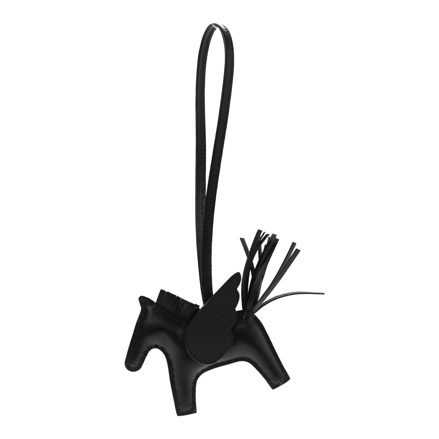 Hermes Milo Lambskin Grigri Rodeo Pegase Horse Bag Charm PM So Black 1 of 4