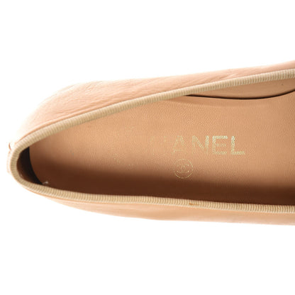 Chanel Lambskin Cap Toe Ballerina Ballet Flats 37.5 Beige Black 6 of 15