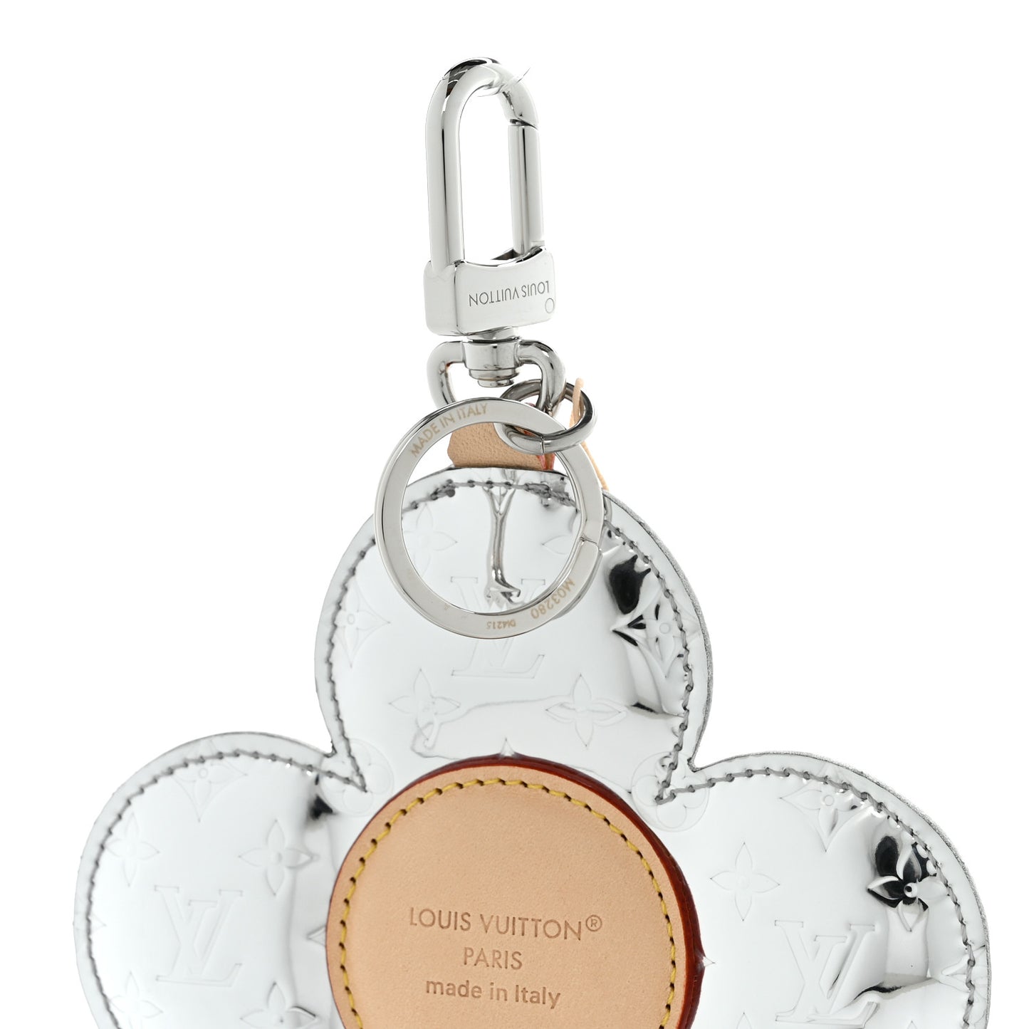 Monogram Mirror Vivienne Head Bag Charm Key Holder Silver