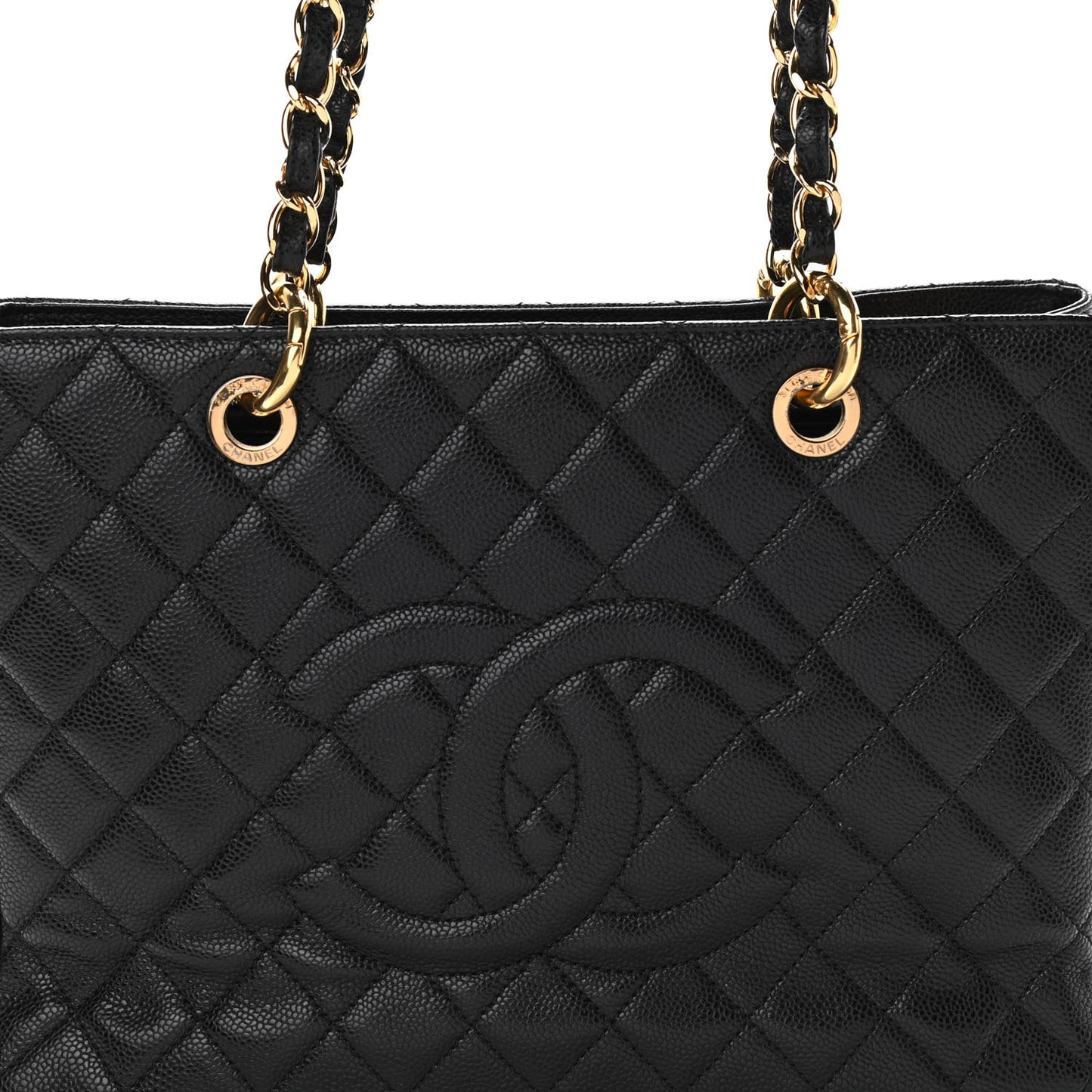 Caviar Quilted Grand Shopping Tote GST Black