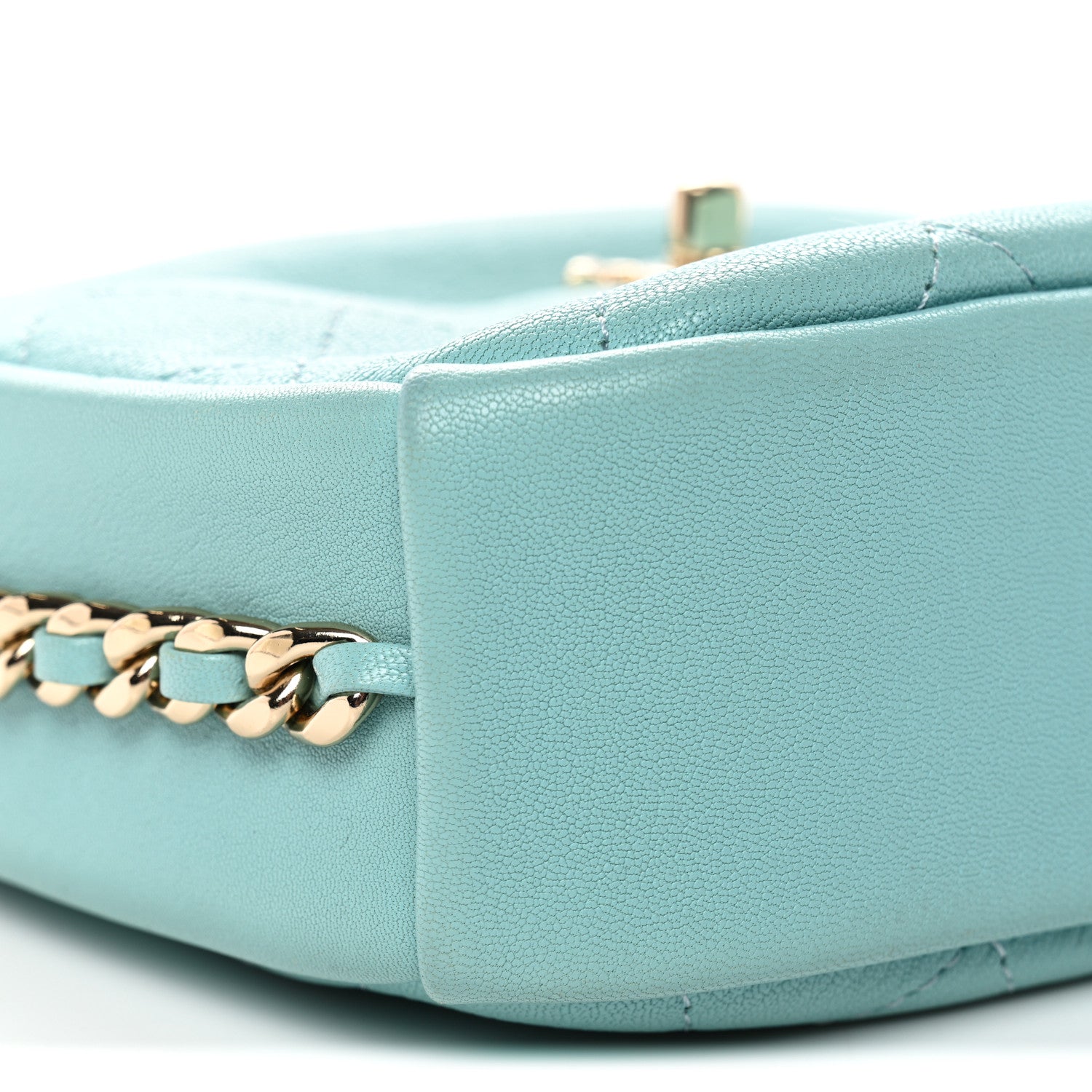 Chanel Goatskin Quilted Small Casual Trip Camera Case Light Blue 9 of 11