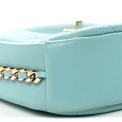 Chanel Goatskin Quilted Small Casual Trip Camera Case Light Blue 9 of 11