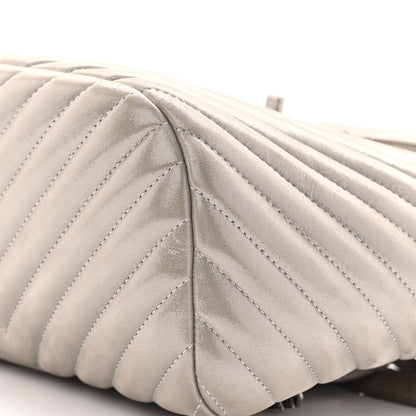 Chanel Iridescent Calfskin Chevron Quilted Small Urban Spirit Backpack Silver 9 of 9