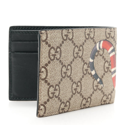 Gucci GG Supreme Monogram Kingsnake Bi-Fold Wallet Beige 3 of 9