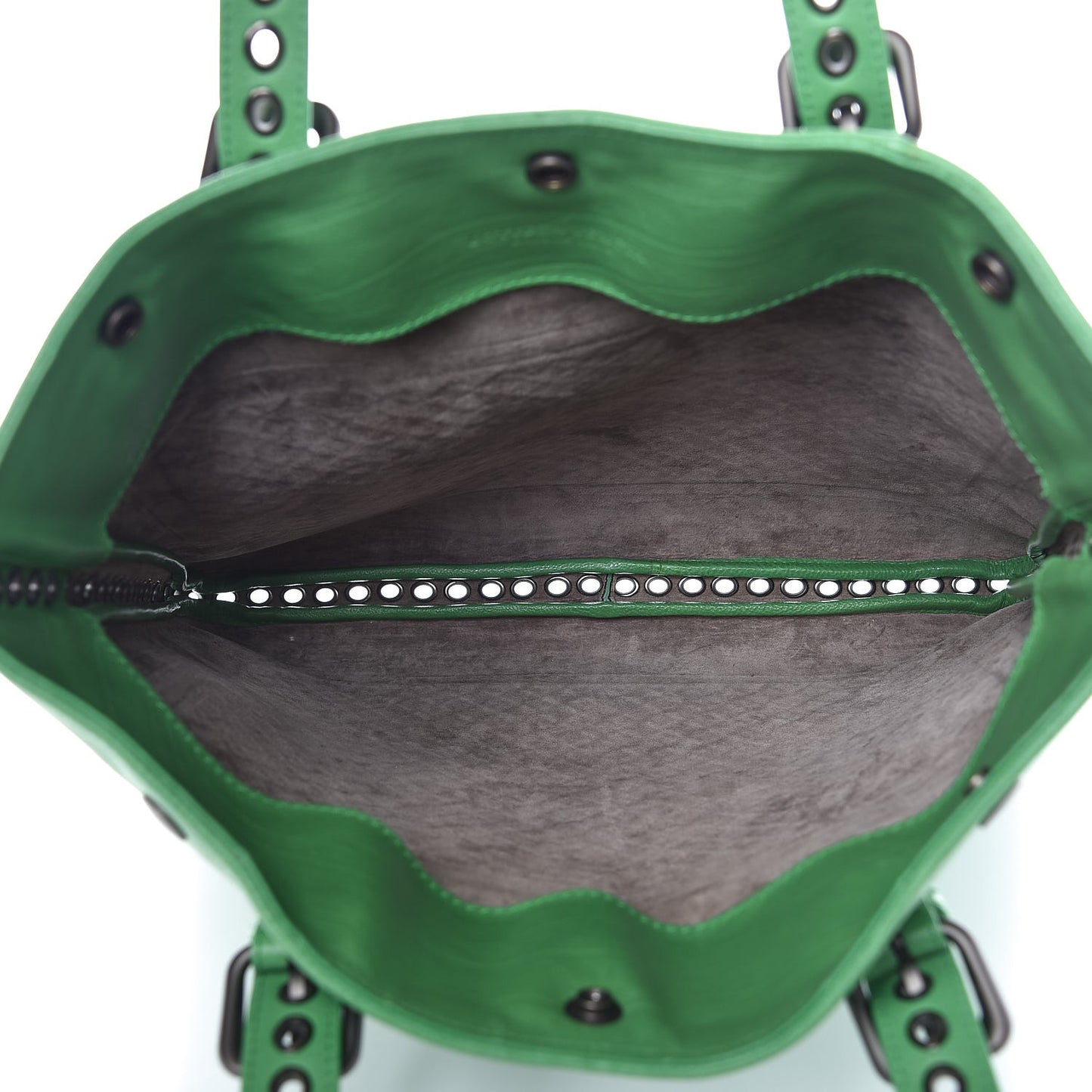 Calfskin Intrecciato Flat Tote Green