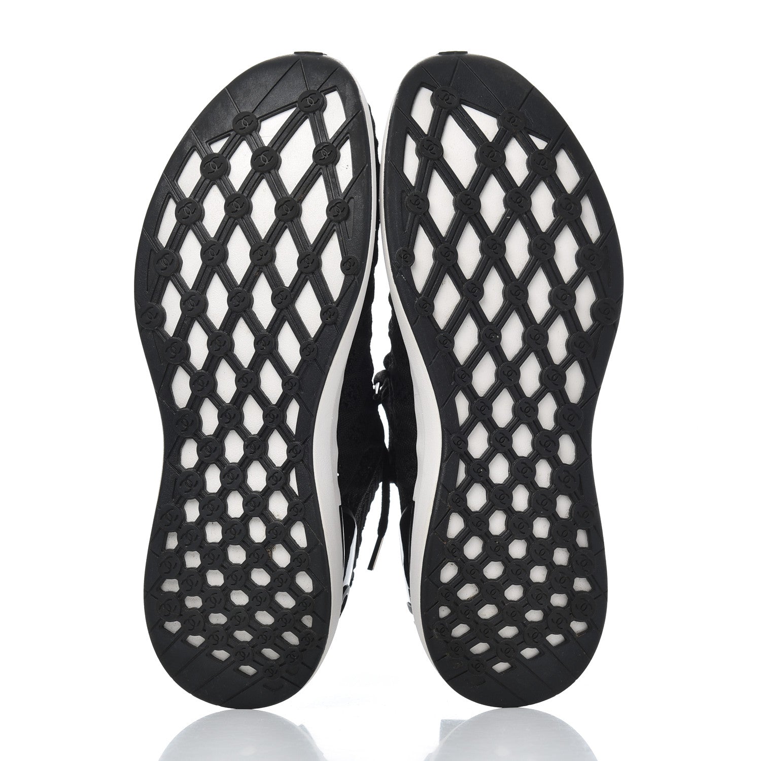 Chanel Fabric Logo Sneakers 39.5 Black 5 of 11