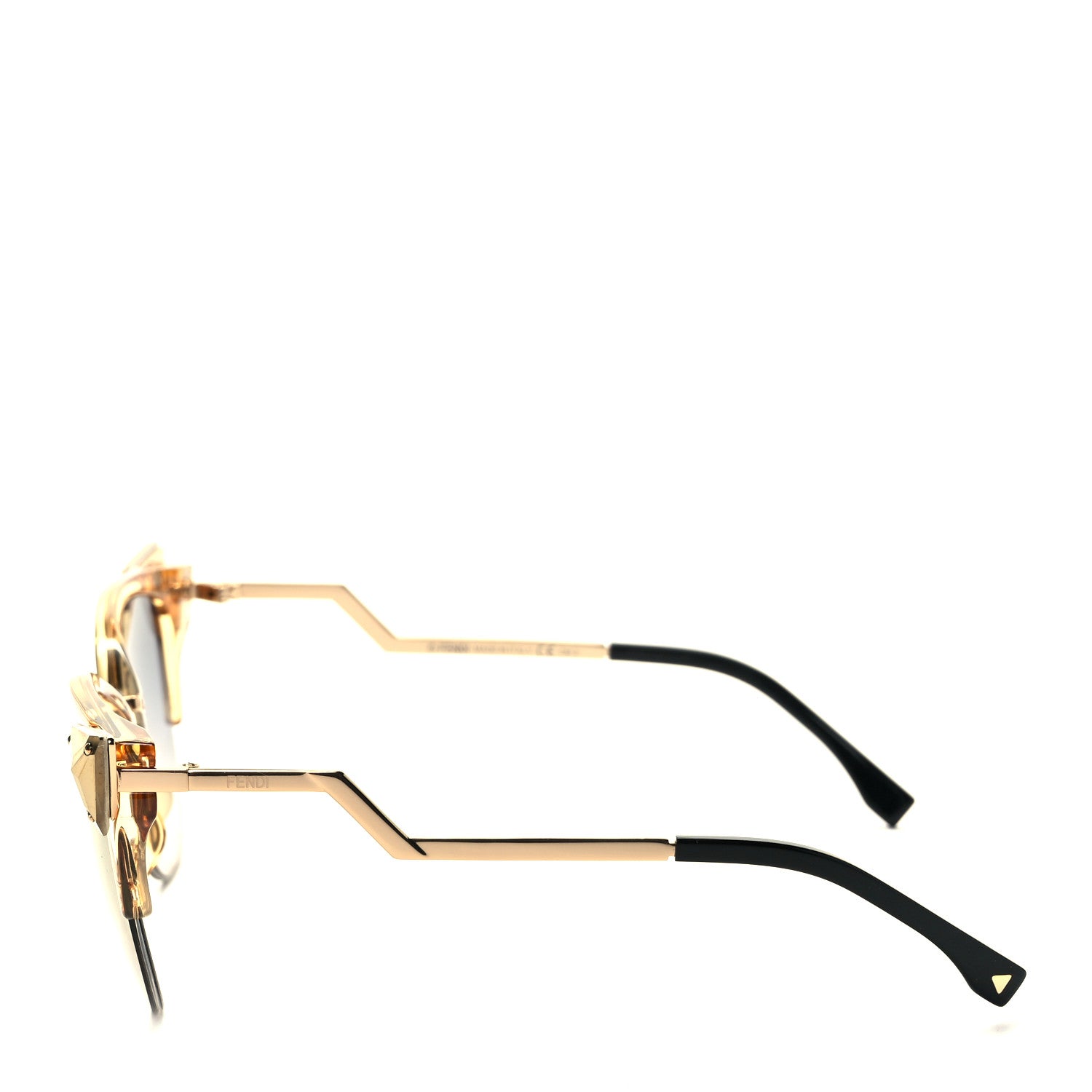 Fendi Metal Iridia Cat Eye Sunglasses FF 0041/S Gold 3 of 7