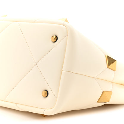 Valentino Garavani Nappa Small Roman Stud The Handle Bag Ivory 9 of 10