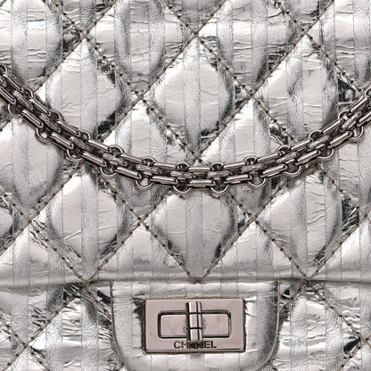 Chanel Metallic Calfskin Striped 2.55 Reissue Flap Silver 8 of 12