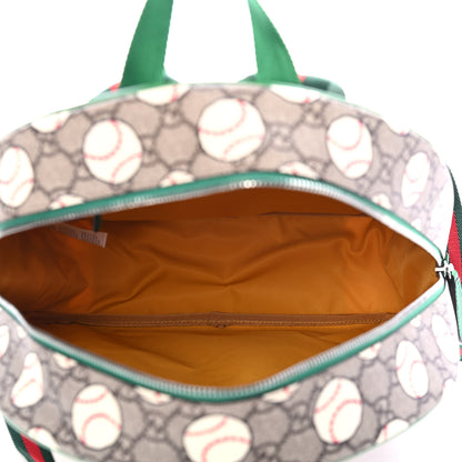 Gucci GG Supreme Monogram Baseballs Web Childrens Backpack Green 4 of 4
