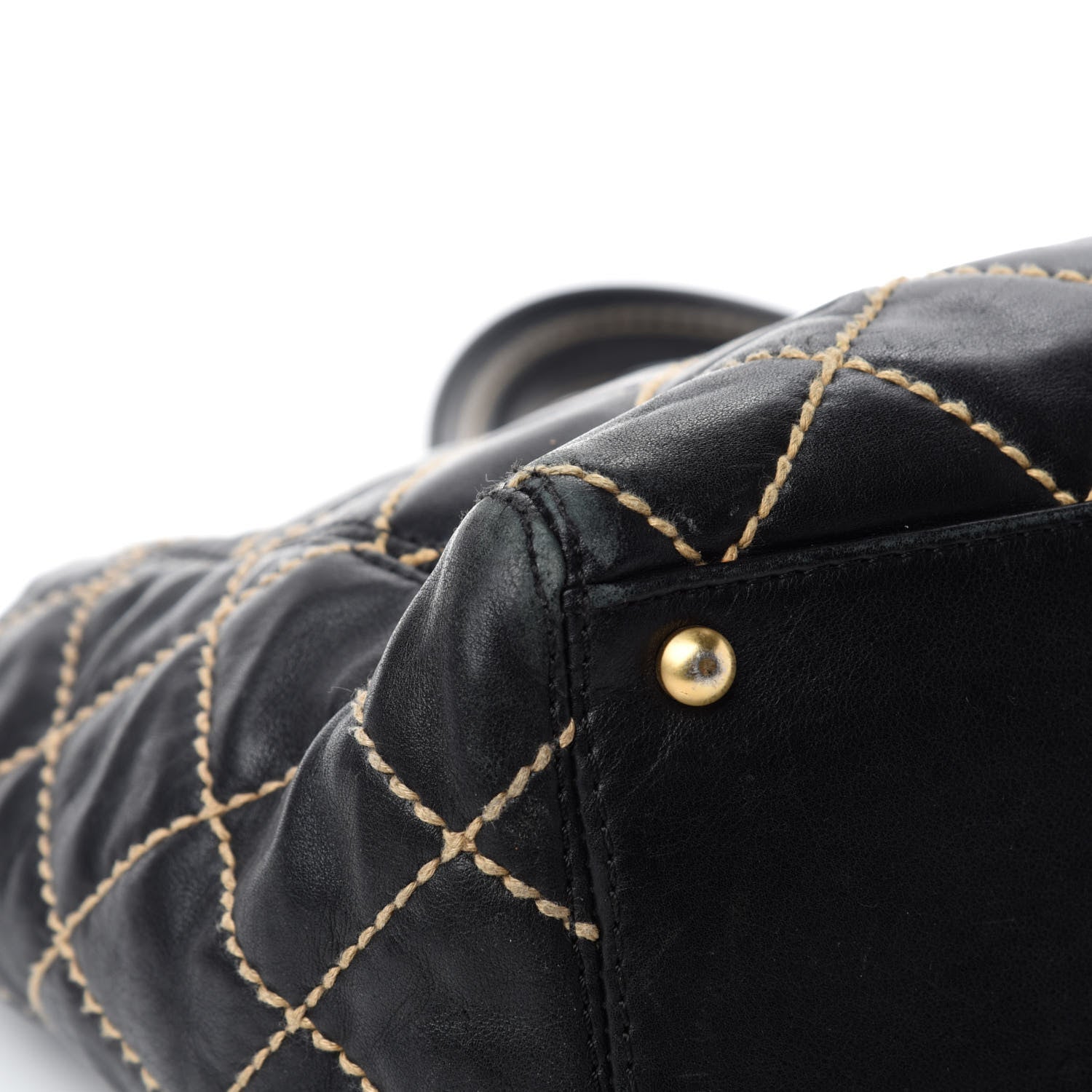 Chanel Calfskin Contrast Stitch Surpique Tote Black 8 of 15