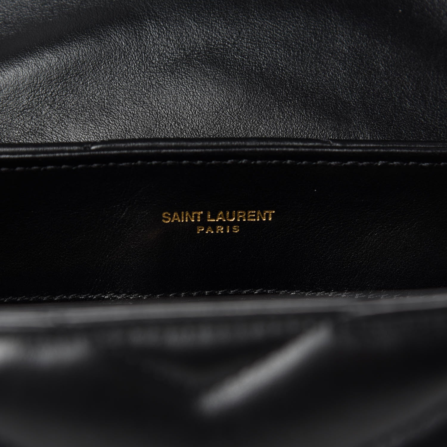 Saint Laurent Calfskin Y Quilted Monogram Small Loulou Chain Satchel Black 9 of 11