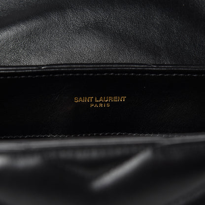 Saint Laurent Calfskin Y Quilted Monogram Small Loulou Chain Satchel Black 9 of 11