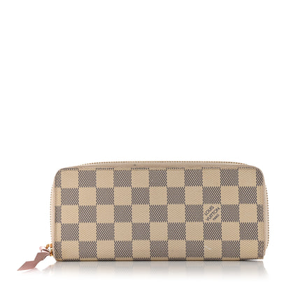 Louis Vuitton Damier Azur Clemence Wallet Rose Ballerine 1 of 14