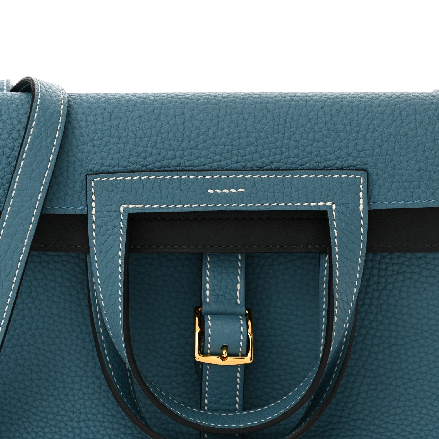 Hermes Taurillon Clemence Halzan 25 New Bleu Jean 1567374