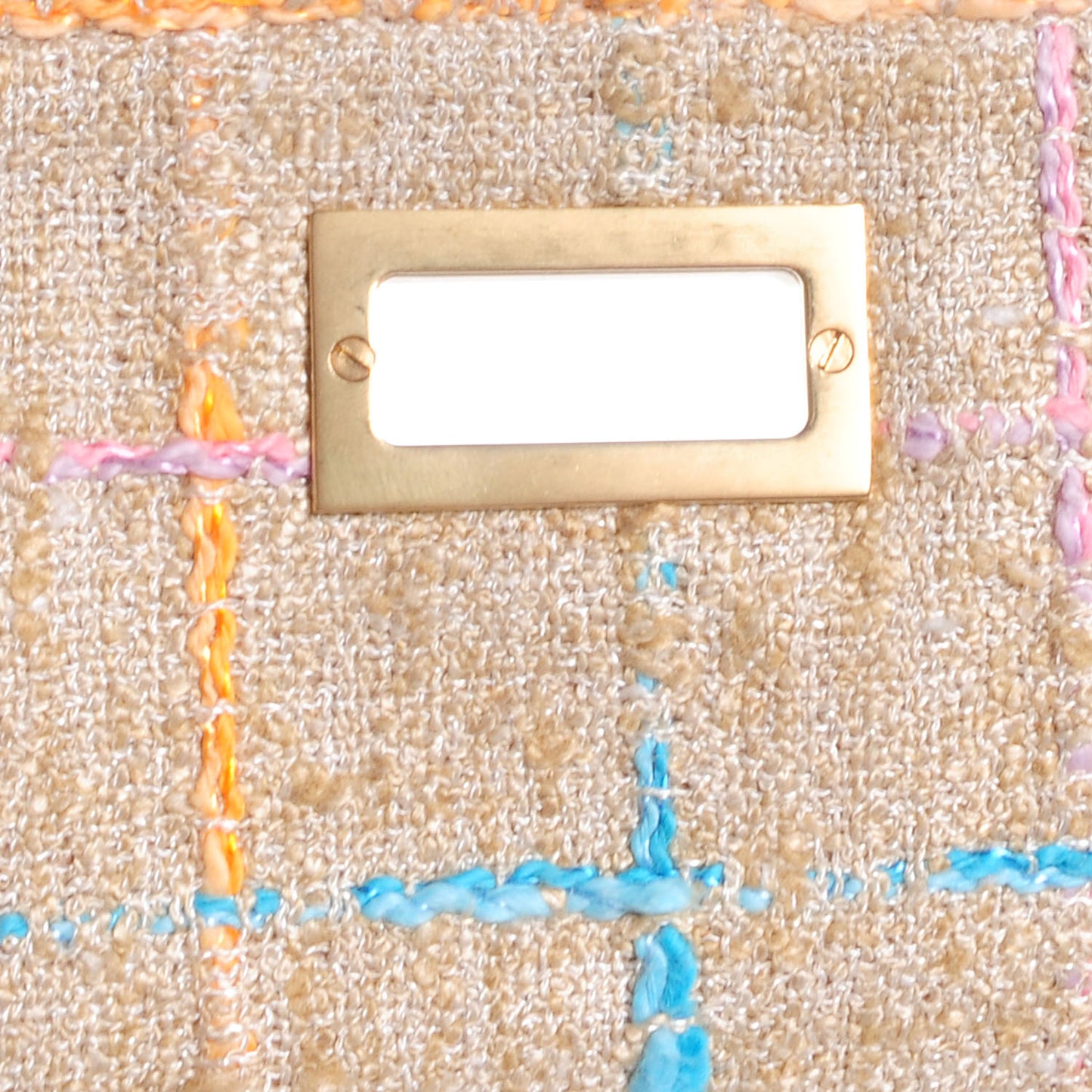 Tweed Mademoiselle Turn Lock Crossbody Bag Beige