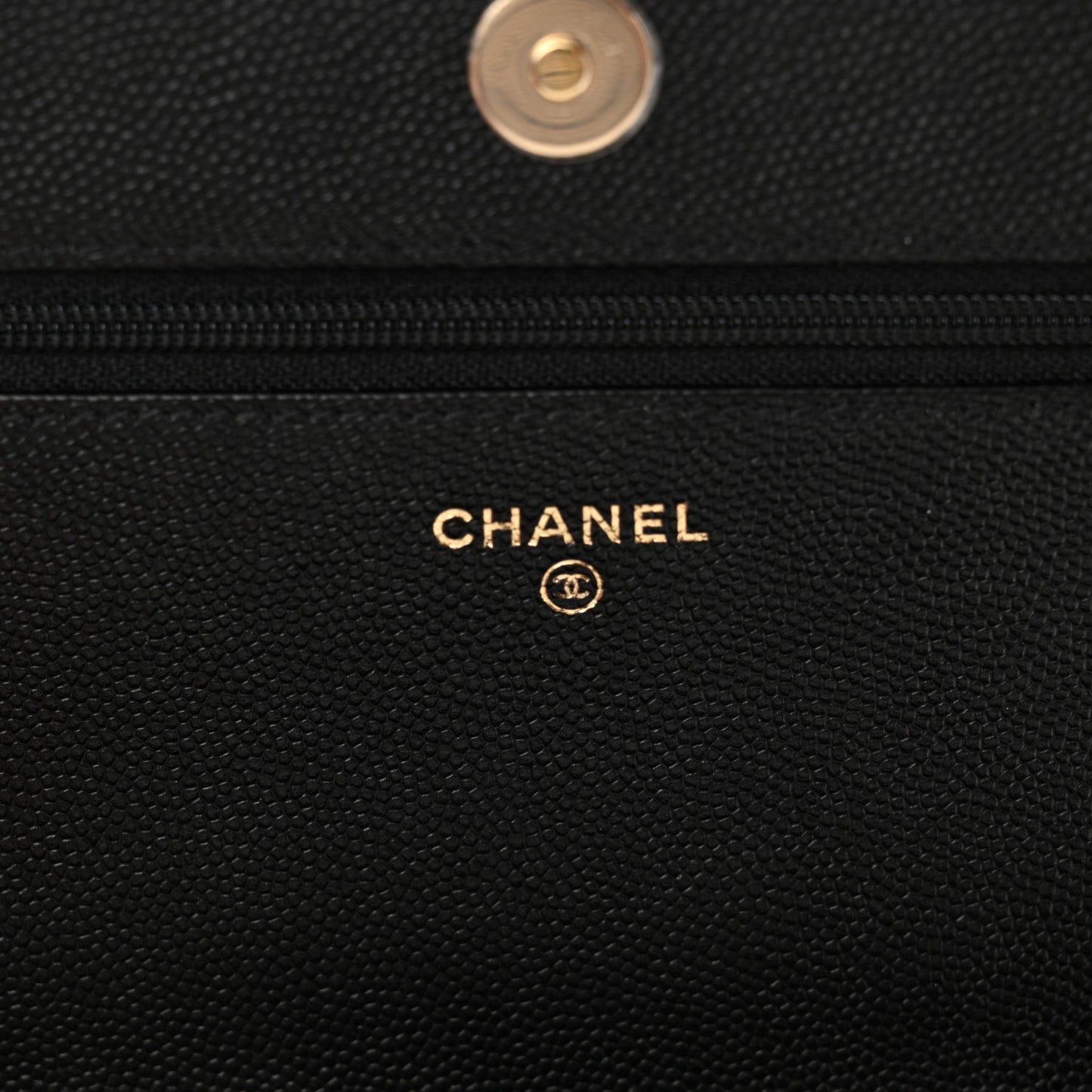 Caviar Quilted Vintage Mademoiselle Wallet On Chain WOC Black