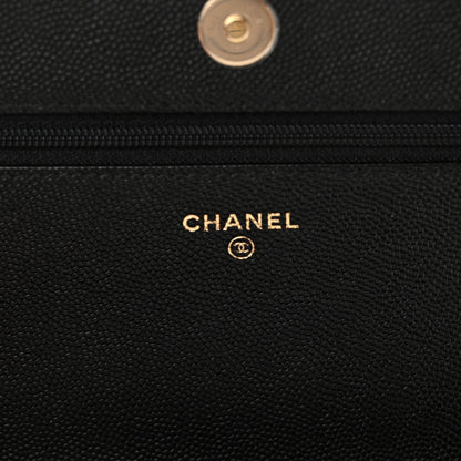 Chanel Caviar Quilted Vintage Mademoiselle Wallet On Chain WOC Black 6 of 14