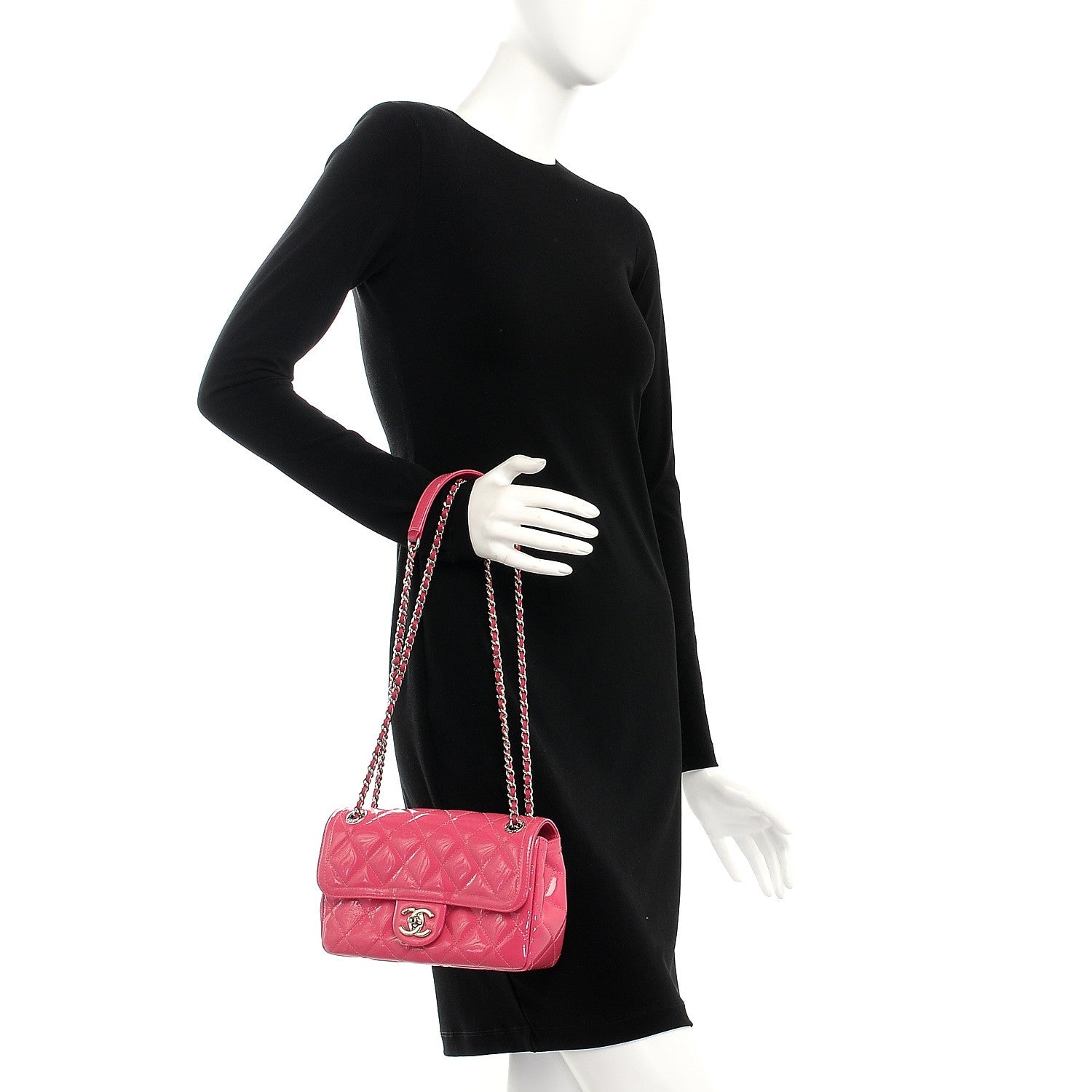 Chanel Patent Quilted Small Coco Shine Flap Pink 3 of 9