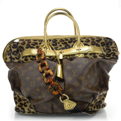 Louis Vuitton Monogram Leopard Pleated Steamer Bag 1 of 10