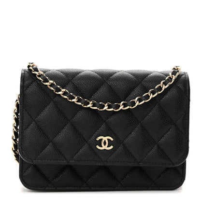 Chanel Caviar Quilted Mini Wallet On Chain WOC Black 1 of 12