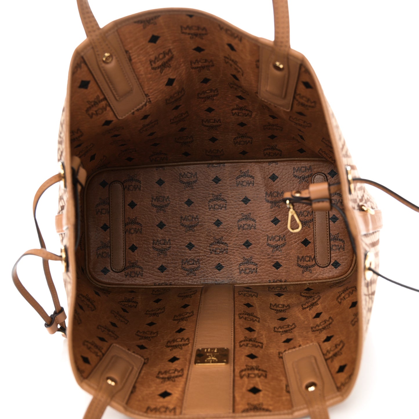 Visetos Medium Liz Reversible Shopper Tote Cognac